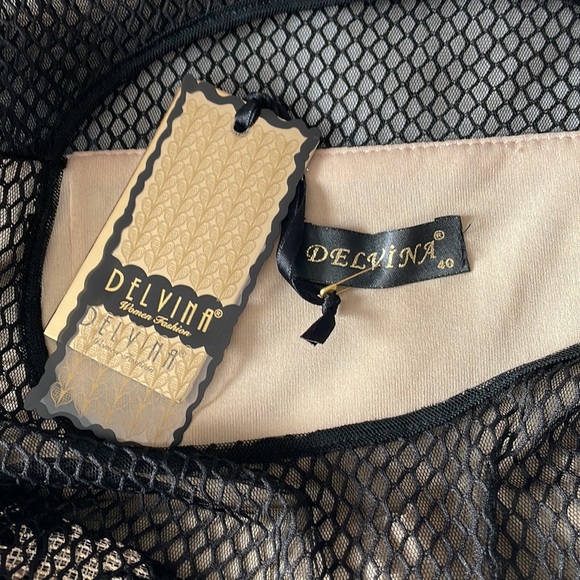 Maxi Dress DELVINA, black/gold/ blue, size M - Picture 8 of 8